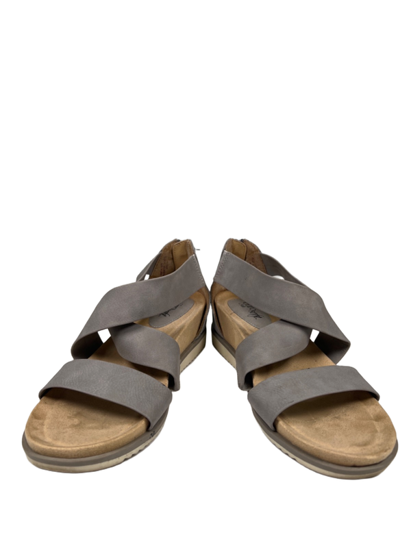 Euro Soft by Sofft Women's Gray Ankle Strap Open Toe Low Wedge Sandals - 8.5 image 6
