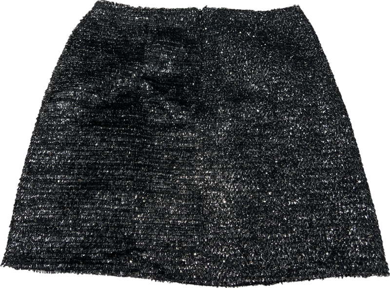 Hutch Anthropologie Women’s Silver Metallic Textured Straight Skirt - M image 2
