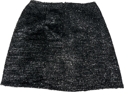 Hutch Anthropologie Women’s Silver Metallic Textured Straight Skirt - M image 2