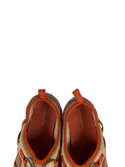 Lands End Women's Tan/Orange Trekker Hiking Water Trail Shoes - 9 image 3