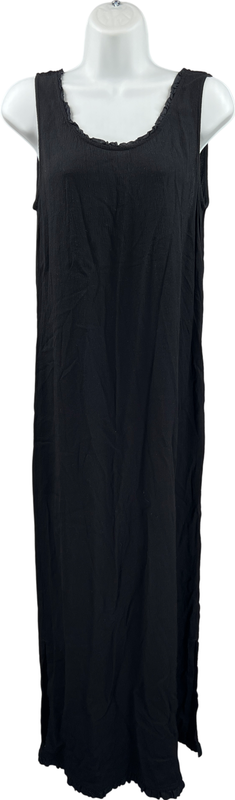 J. Jill Women’s Black Sleeveless Rayon Tie Back Full Length Dress - 8 image 2