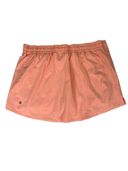 Calia Women's Orange Stretch Waist Perforated Lined Athletic Skort - L image 2