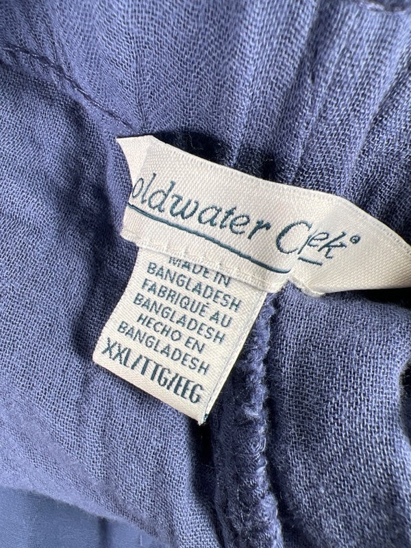 Coldwater Creek Women's Blue Gauze Relaxed Fit Pull On Pants - XXL image 3