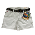Mudd Jeans Women's Beige/Ivory Limbo Hip Hugger Belted Shorts - 9