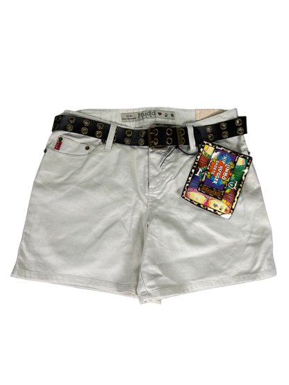 Mudd Jeans Women's Beige/Ivory Limbo Hip Hugger Belted Shorts - 9