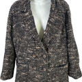 J.Jill Women’s Black Wool Blend Button Up Pea Coat - M
