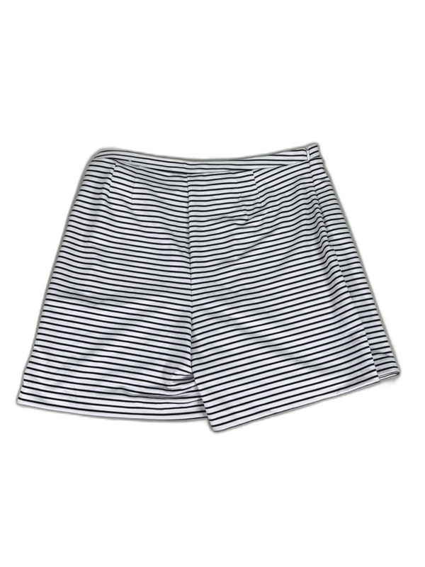 White House Black Market Women's White/Black Striped Faux Front Wrap Skort - 8 image 2