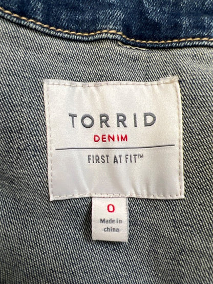 Torrid Women's Medium Wash Denim Jean Jacket - Plus 0 image 3