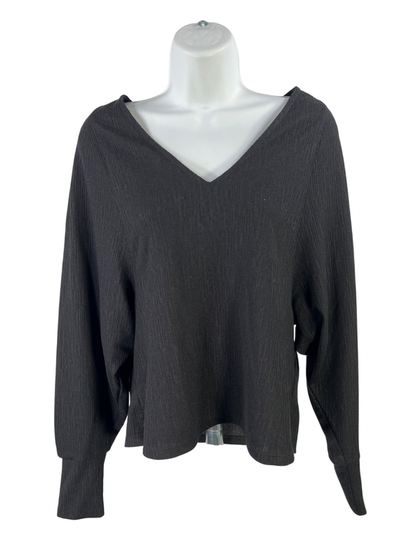 Banana Republic Women's Black Long Sleeve V-Neck Blouse- S