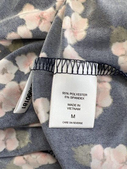 New York & Company Women's Blue Floral Faux Wrap 3/4 Sleeve Mini Dress - M image 4