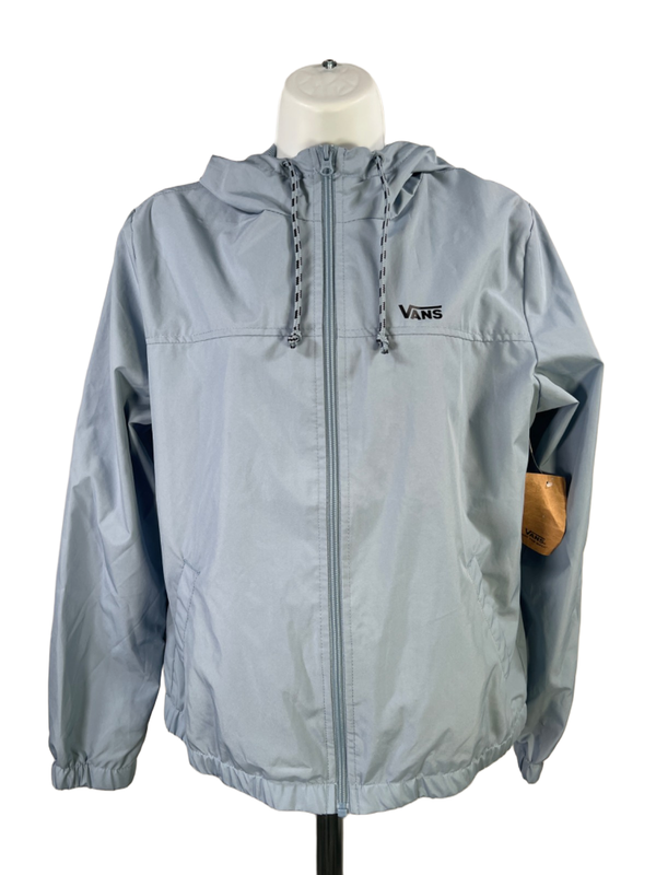 Vans Women's Blue Kastle Checkered Sleeve Windbreaker Jacket - S