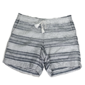 J Jill Women's White/Gray Linen Striped Drawstring Waist Shorts - S