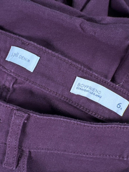 J Jill Women's Burgundy Boyfriend Straight Leg Ankle Denim Pants - 6 image 3