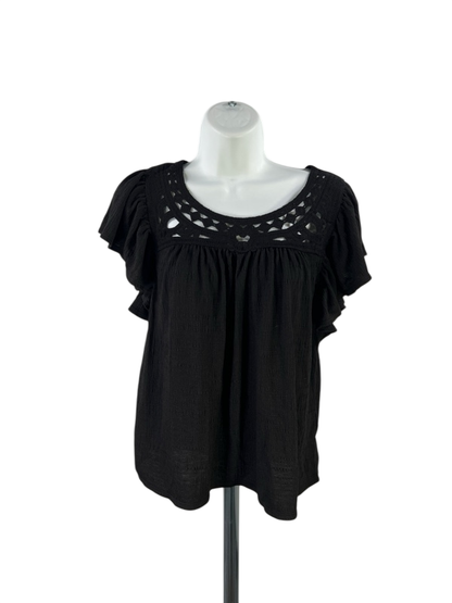 Max Studio Women's Black Flutter Sleeve Tank Top - S
