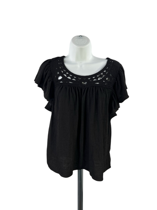 Max Studio Women's Black Flutter Sleeve Tank Top - S