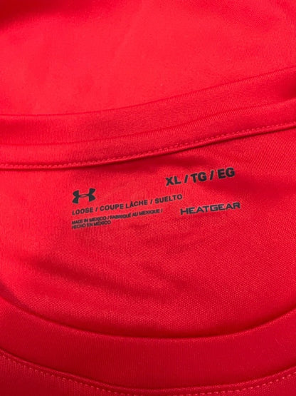 Under Armour Men's Red Heatgear Loose Logo Short Sleeve Tee Shirt - XL image 3