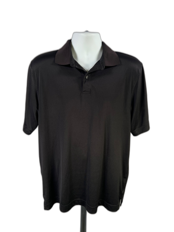 Cutter and Buck Men's Black Short Sleeve Athletic Golf Polo - L