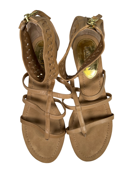 Lauren Ralph Lauren Women's Beige/Tan Leather Meira Small Wedge Sandals - 8.5 image 3