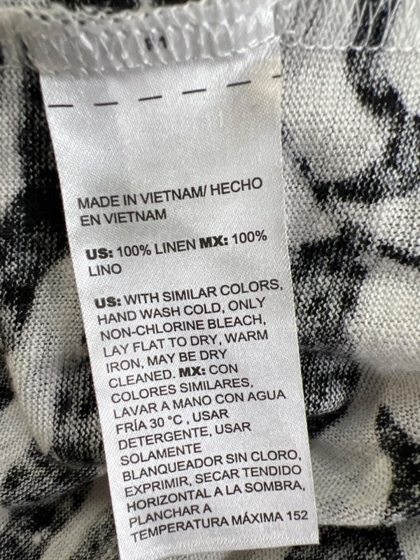 Chico's Women's White/Black Short Sleeve Linen T-Shirt - 1/US M image 4