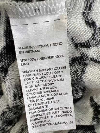 Chico's Women's White/Black Short Sleeve Linen T-Shirt - 1/US M image 4