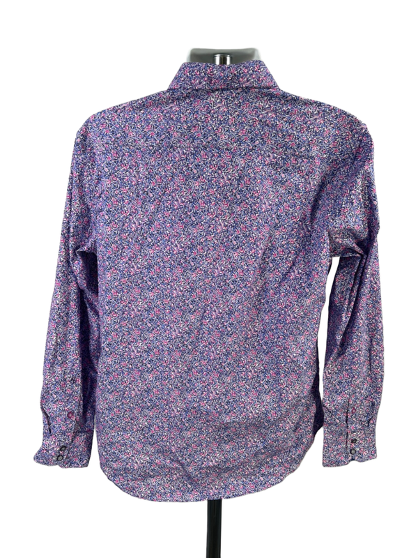 Robert Graham Men's Purple Paisley Button Up Flip Cuff Classic Dress Shirt - M image 2
