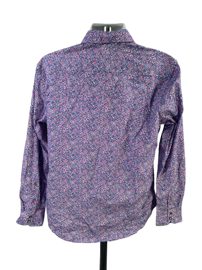 Robert Graham Men's Purple Paisley Button Up Flip Cuff Classic Dress Shirt - M image 2
