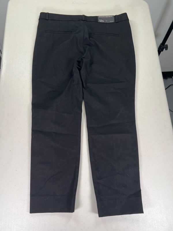 Banana Republic Women's Black/White Stripe Skinny Ankle Dress Pants - 12 Short image 2