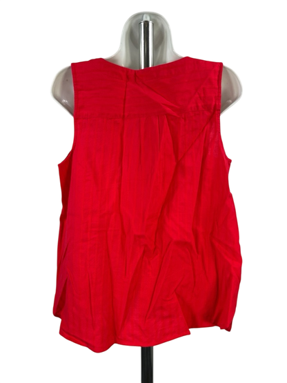 J.Jill Women's Red Sleeveless V-Neck Blouse - M Petite image 2