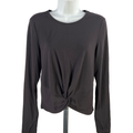 Athleta Women's Black Essence Twist Long Sleeve Athletic Shirt - M