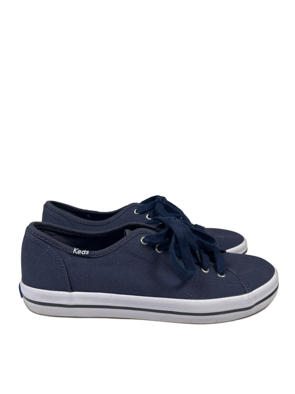 Keds Women's Navy Blue/White Canvas Kickstart Lace Up Sneakers - 6.5