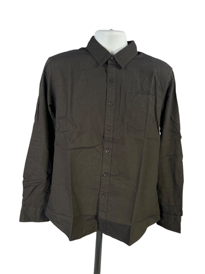 Apt 9 Men's Dark Green Long Sleeve Button Up Shirt - M