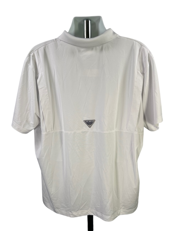Columbia Men's White U of M Michigan PFG Omni-Shade Short Sleeve Polo - XXL image 2