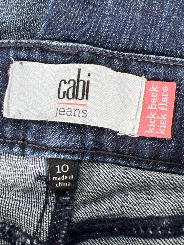 Cabi Women's Dark Wash Kick Back Flare Denim Jeans - 10 image 3