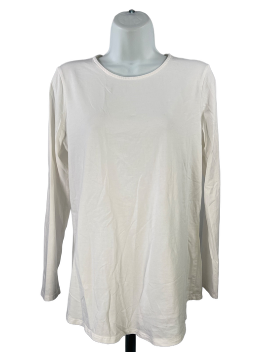 Pure J.Jill Women's White Long Sleeve Shirttail Shirt - S
