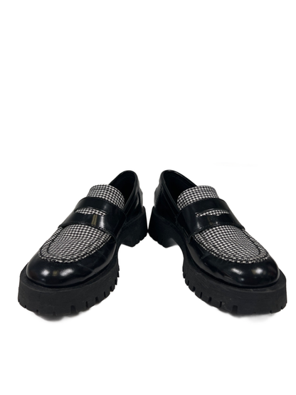 Steve Madden Women's Black/White Lawrence Houndstooth Chunky Loafers - 6 image 6