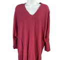 Pure J.Jill Women's Red 3/4 Sleeve V-Neck Sweater - L