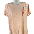LOFT Women's Pink Graphic Short Sleeve T-Shirt - L