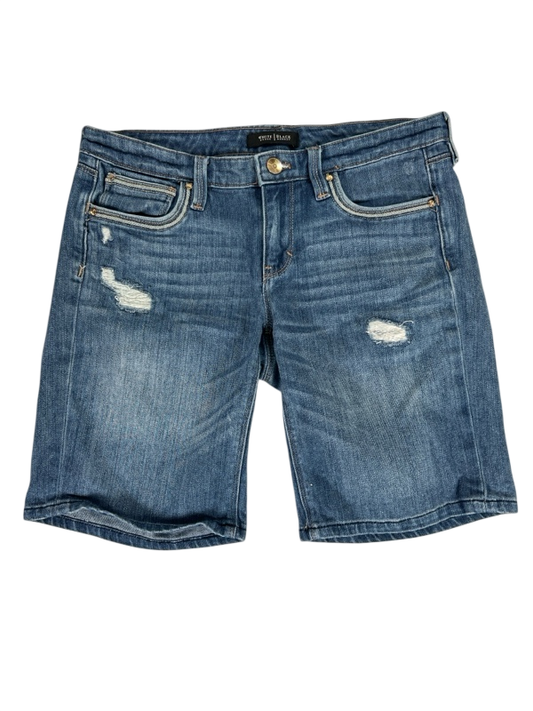 White House Black Market Women's Light Wash Distressed Girlfriend Shorts - 0