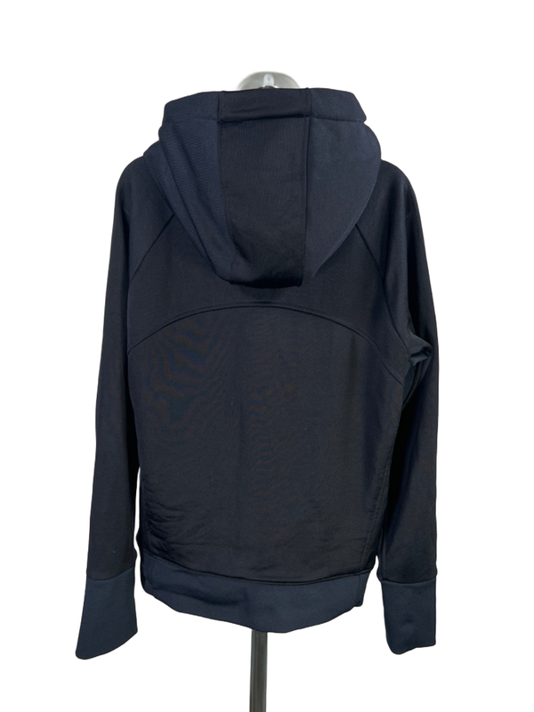 Athleta Women's Navy Blue Triumph Luxe Shine Faux Fur Zip Up Hoodie Jacket - XL image 2