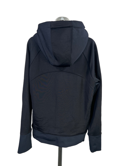 Athleta Women's Navy Blue Triumph Luxe Shine Faux Fur Zip Up Hoodie Jacket - XL image 2