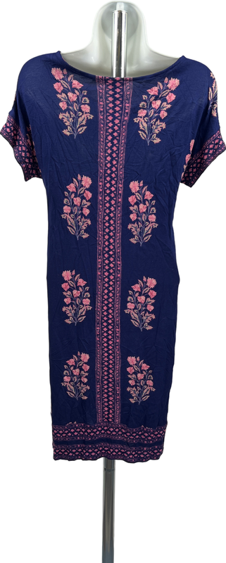 Lucky Brand Women’s Navy Blue Floral Short Sleever Shift Dress - XS image 2
