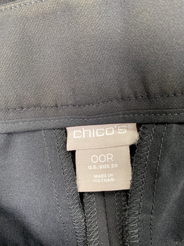 Chico’s Women’s Black Polyester Stretch Tie Front Pants - 00/US 2 R image 3