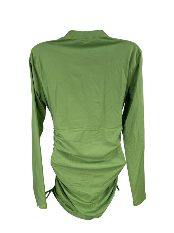 Athleta Women's Green Long Sleeve Side Ruched 1/2 Zip Athletic Shirt - M image 2