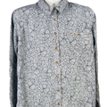 Orvis Men's Blue Floral Long Sleeve Button Up Shirt - XL
