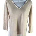 White House Black Market Women’s Beige 3/4 Sleeve Tunic Shirt - S