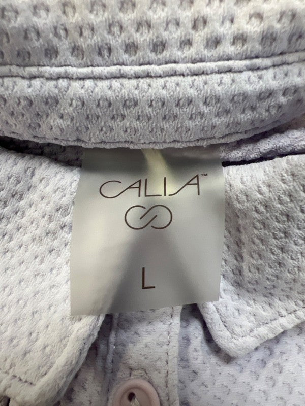 Calia Women's Purple Textured Short Flutter Sleeve Athletic Polo Shirt - L image 3