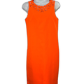 J.Crew Women's Orange Laser Cut Sleeveless Sheath Dress - 0