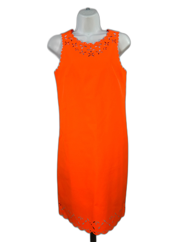 J.Crew Women's Orange Laser Cut Sleeveless Sheath Dress - 0