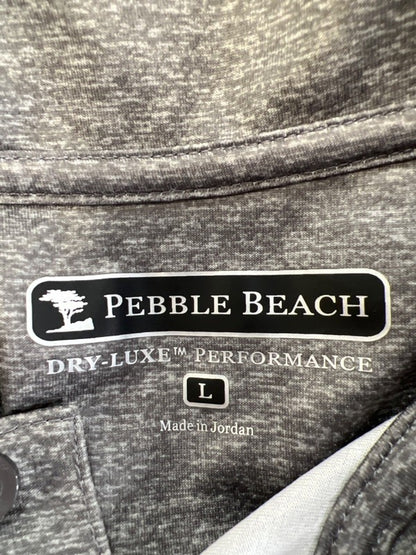 Pebble Beach Men's Gray Dry-Luxe Active Golf Polo Shirt - L image 3