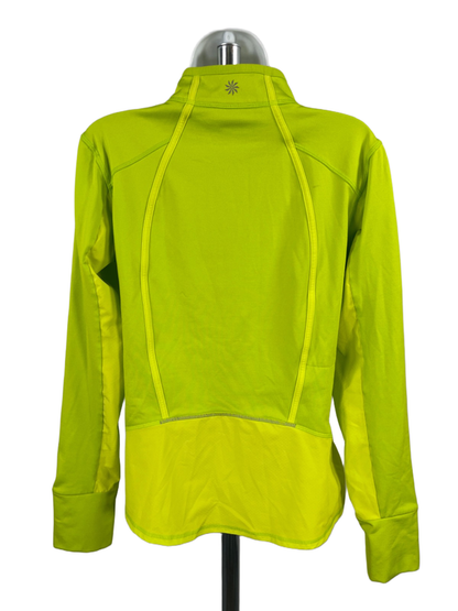 Athleta Women's Green Plush Tech Half Zip 3.0 Long Sleeve Athletic Jacket - M image 2